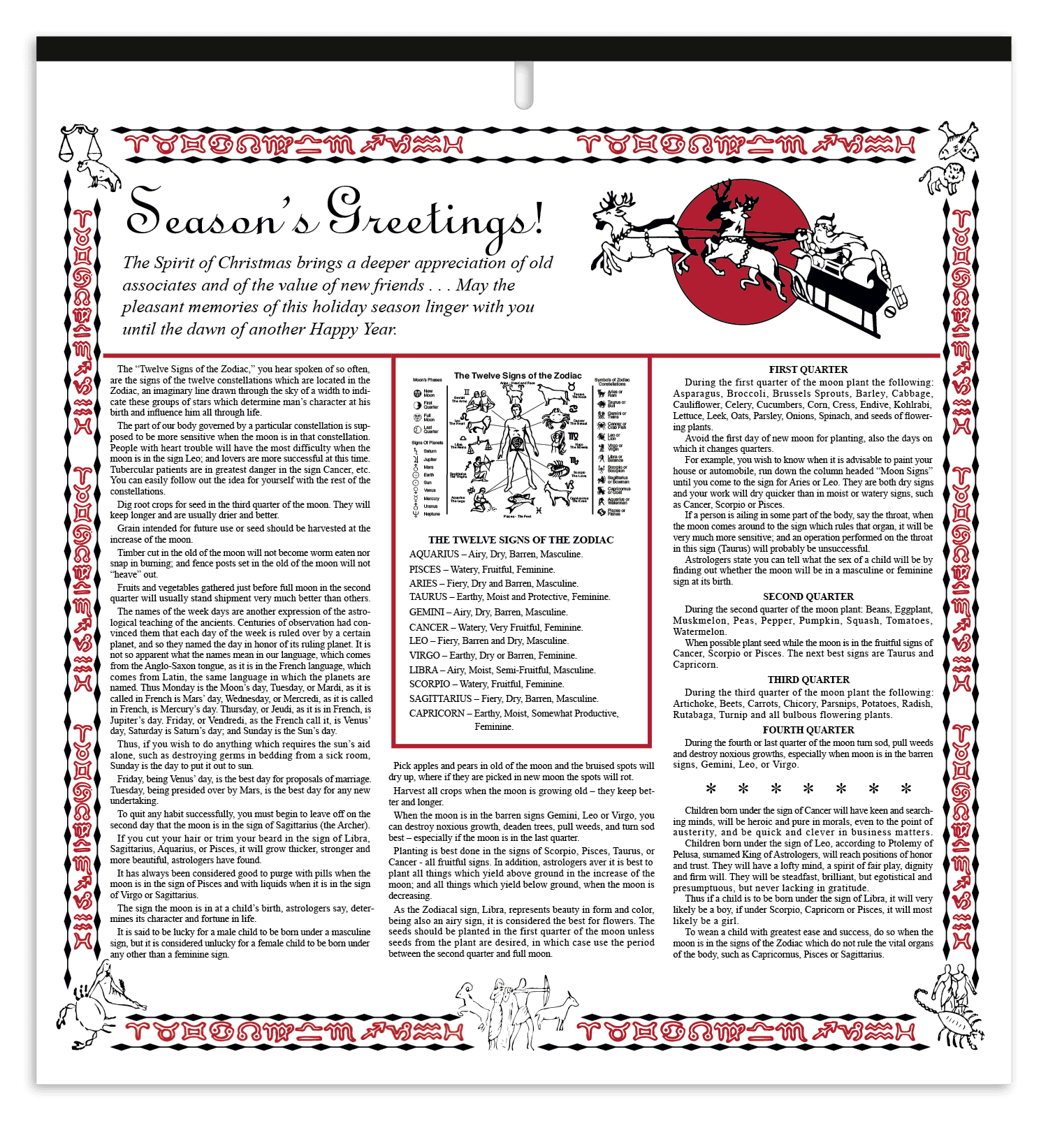 Skinner & Kennedy® Almanac Calendar