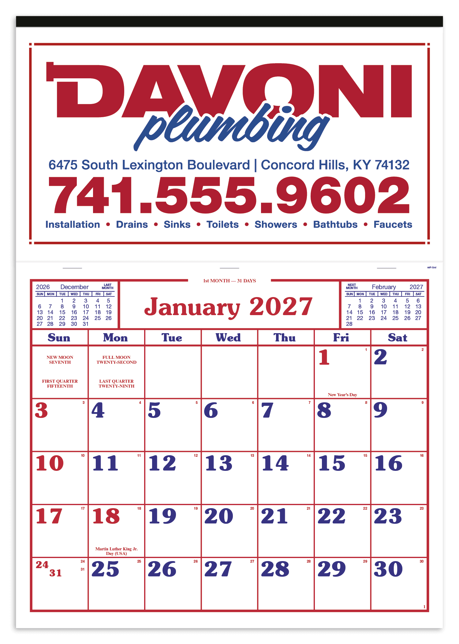 Skinner & Kennedy® Billboard Apron Calendar - Image 1