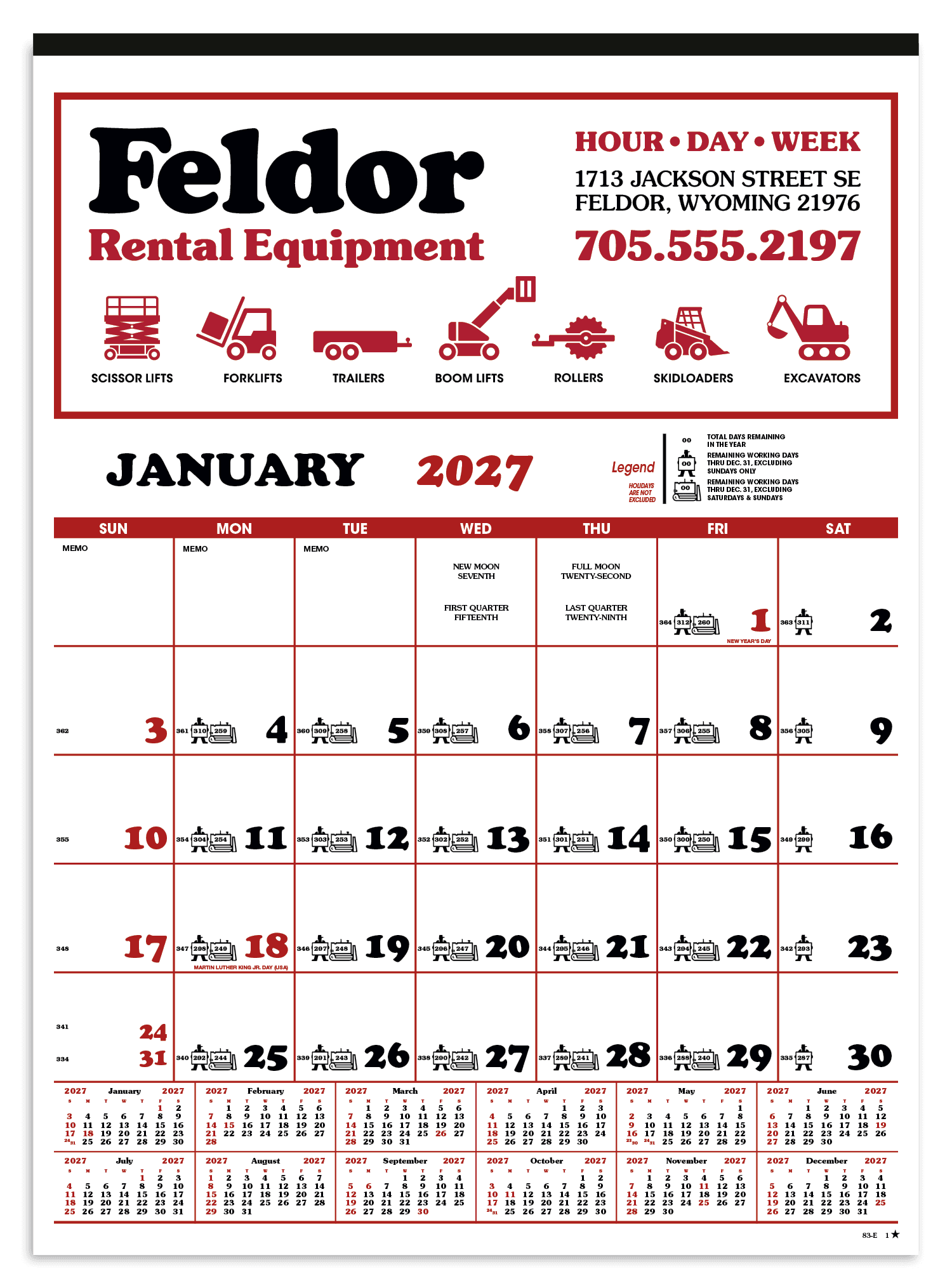 Skinner & Kennedy® Contractor's 12-Sheet Calendar - Image 1