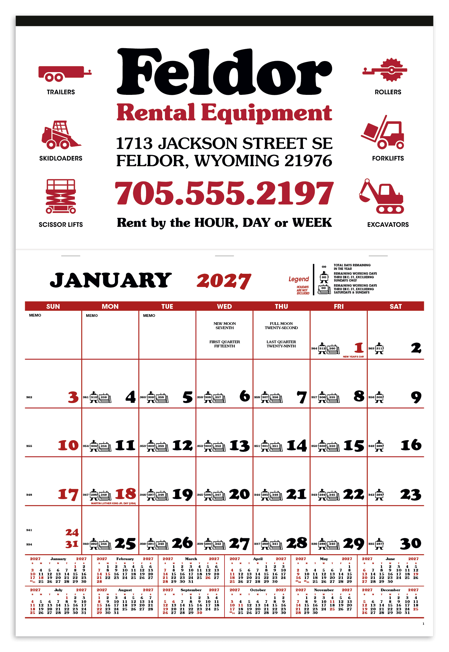 Skinner & Kennedy® Contractor's Apron Calendar - Image 1