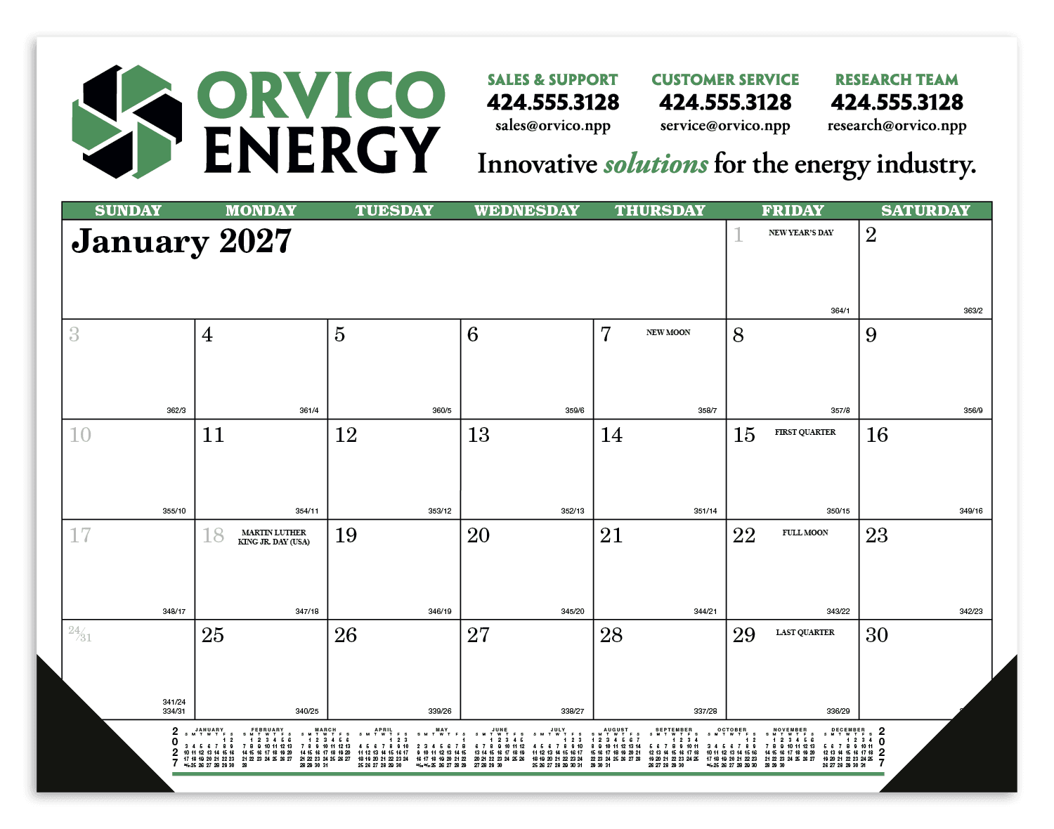 Skinner & Kennedy® Desk Pad Calendar