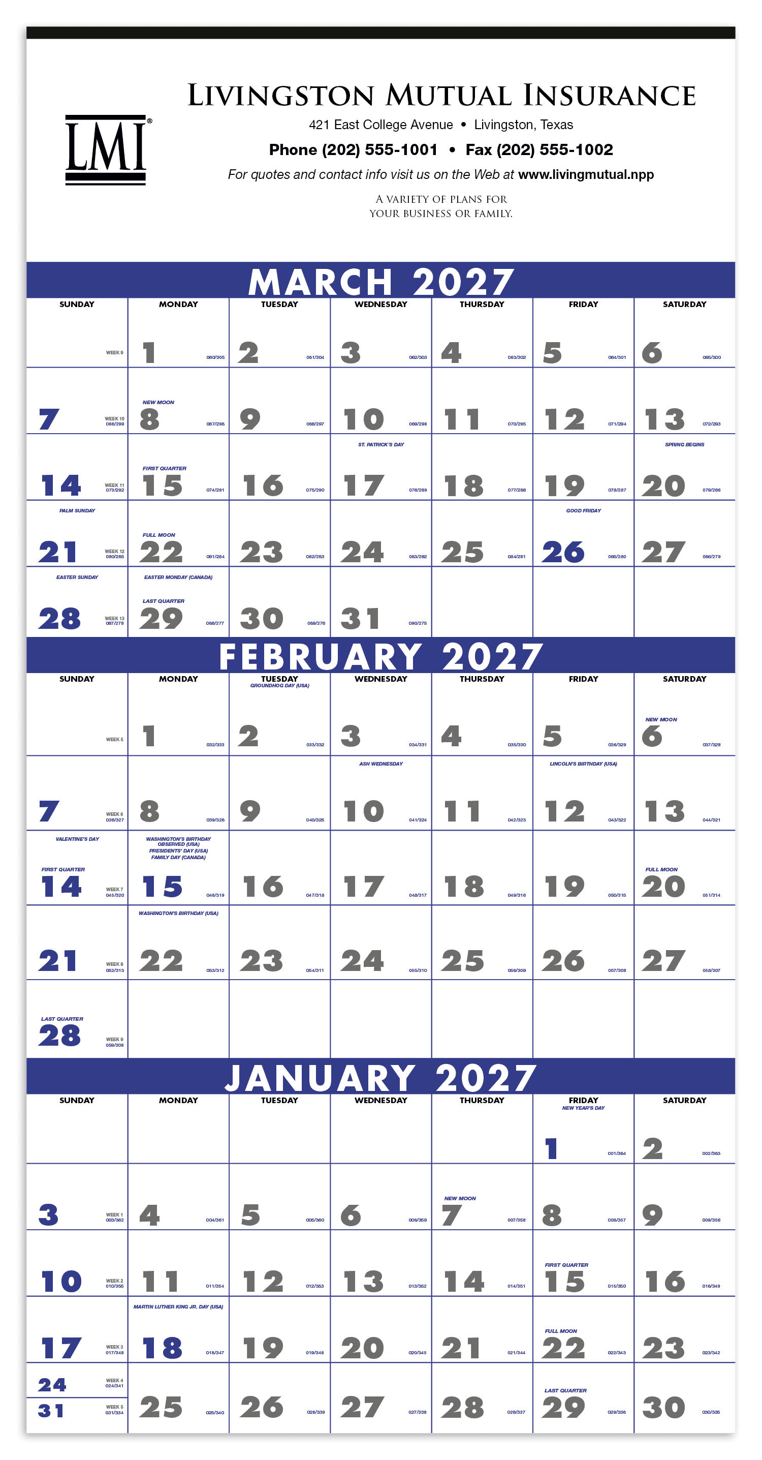 Triumph® Calendars 3-Month Planner (4-Sheet)