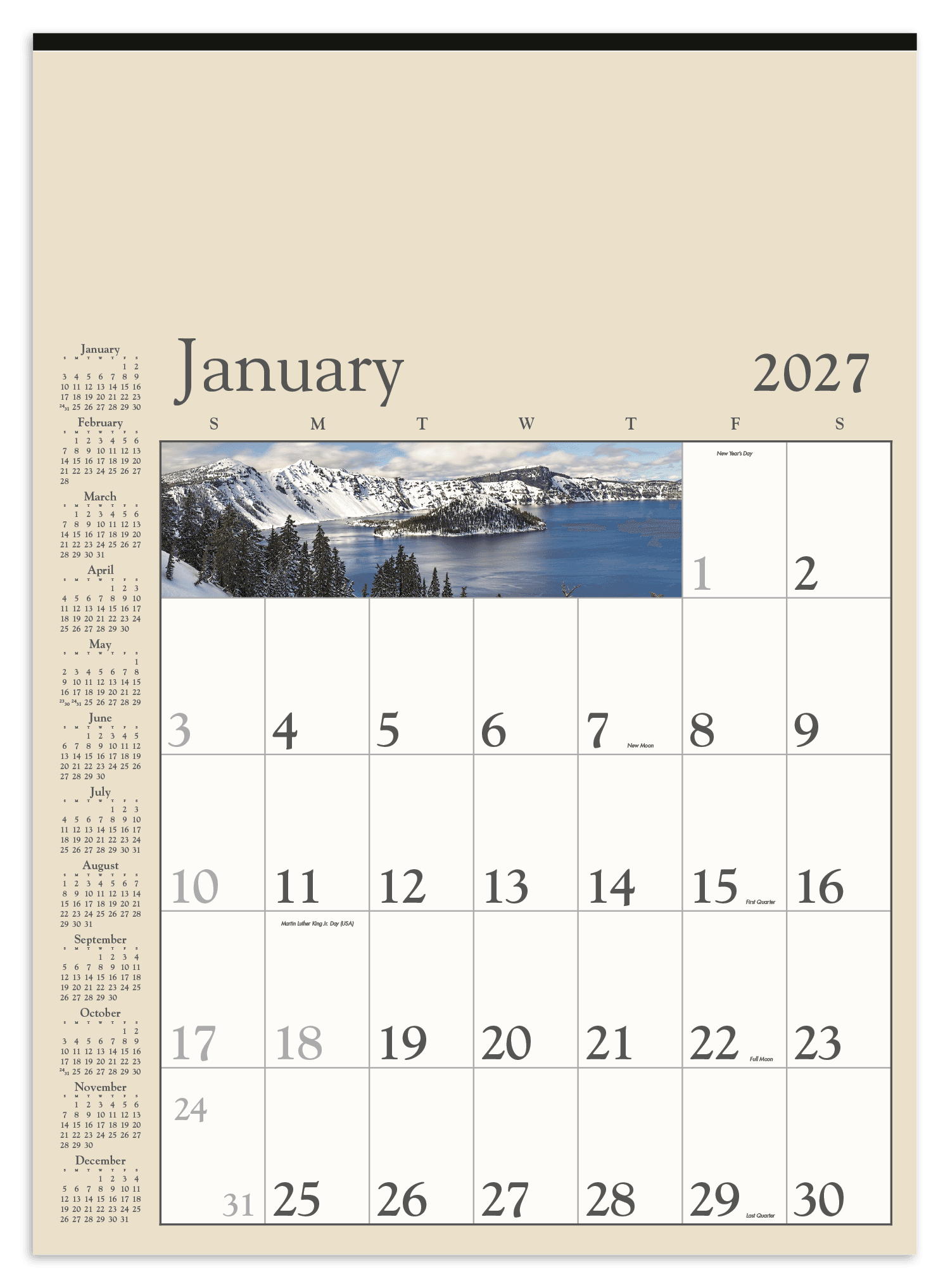 Triumph® Calendars Decorator Memo (Tan) Calendar - Image 1