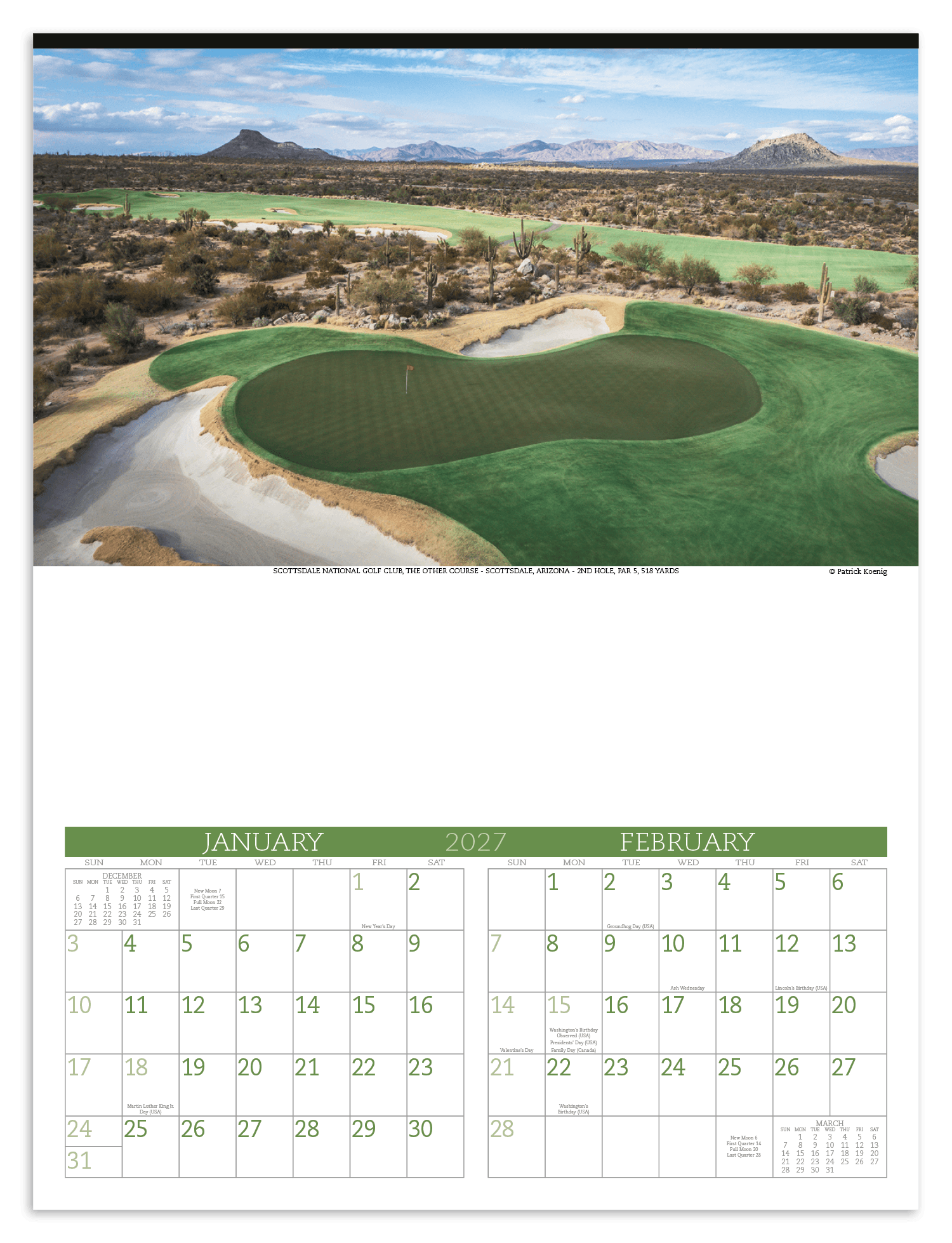 Triumph® Calendars Executive Golf Calendar - Image 1