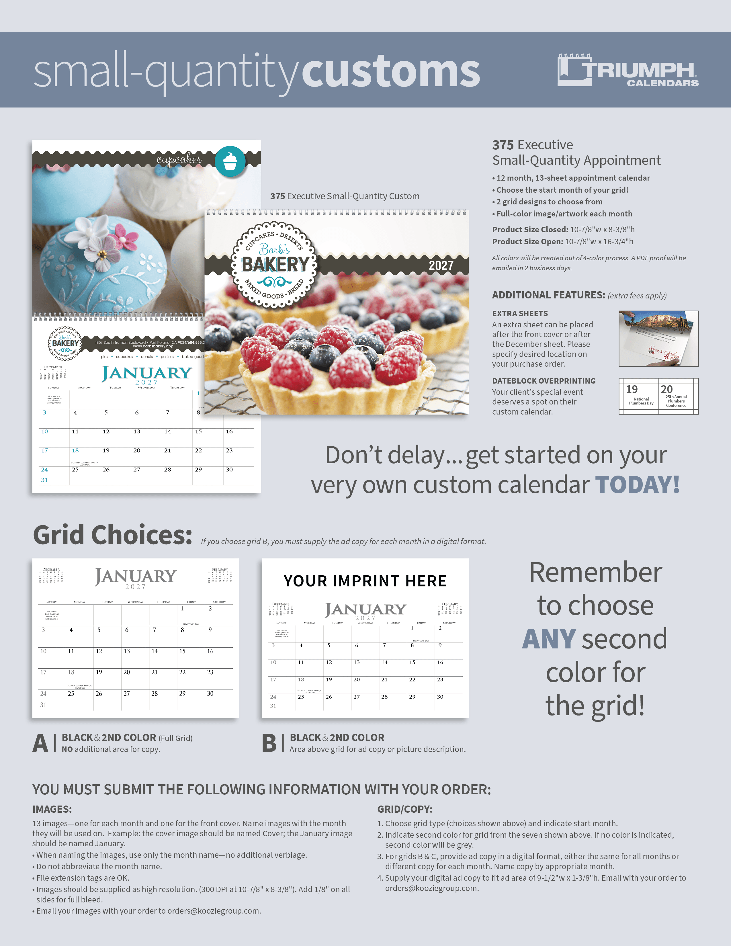 Triumph® Calendars Executive Small Quantity Appointment Calendar