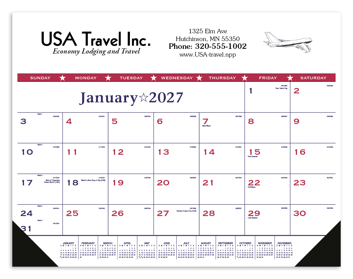 Triumph® Calendars Patriotic Desk Pad with Vinyl Corners