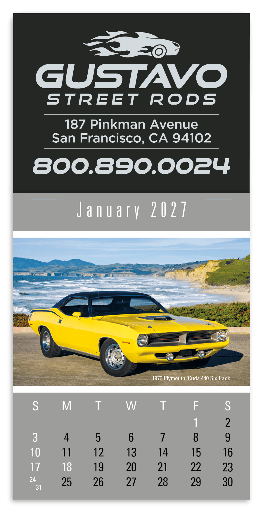 Triumph® Calendars Press-N-Stick Cruisin' Cars Calendar