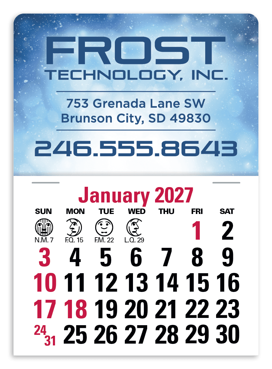 Triumph® Calendars Press-N-Stick Full-Color Header Standard Calendar - Image 1