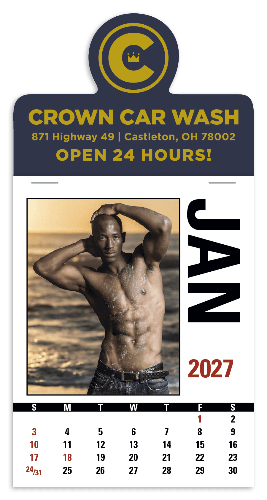 Triumph® Calendars Press-N-Stick Male Call Calendar