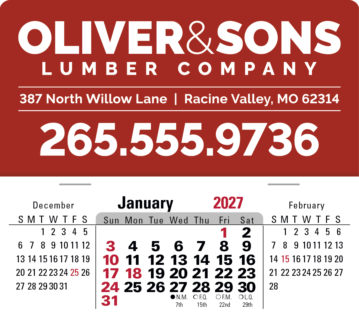 Triumph® Calendars Press-N-Stick XL Header with 3-Month Horizontal Calendar - Image 1