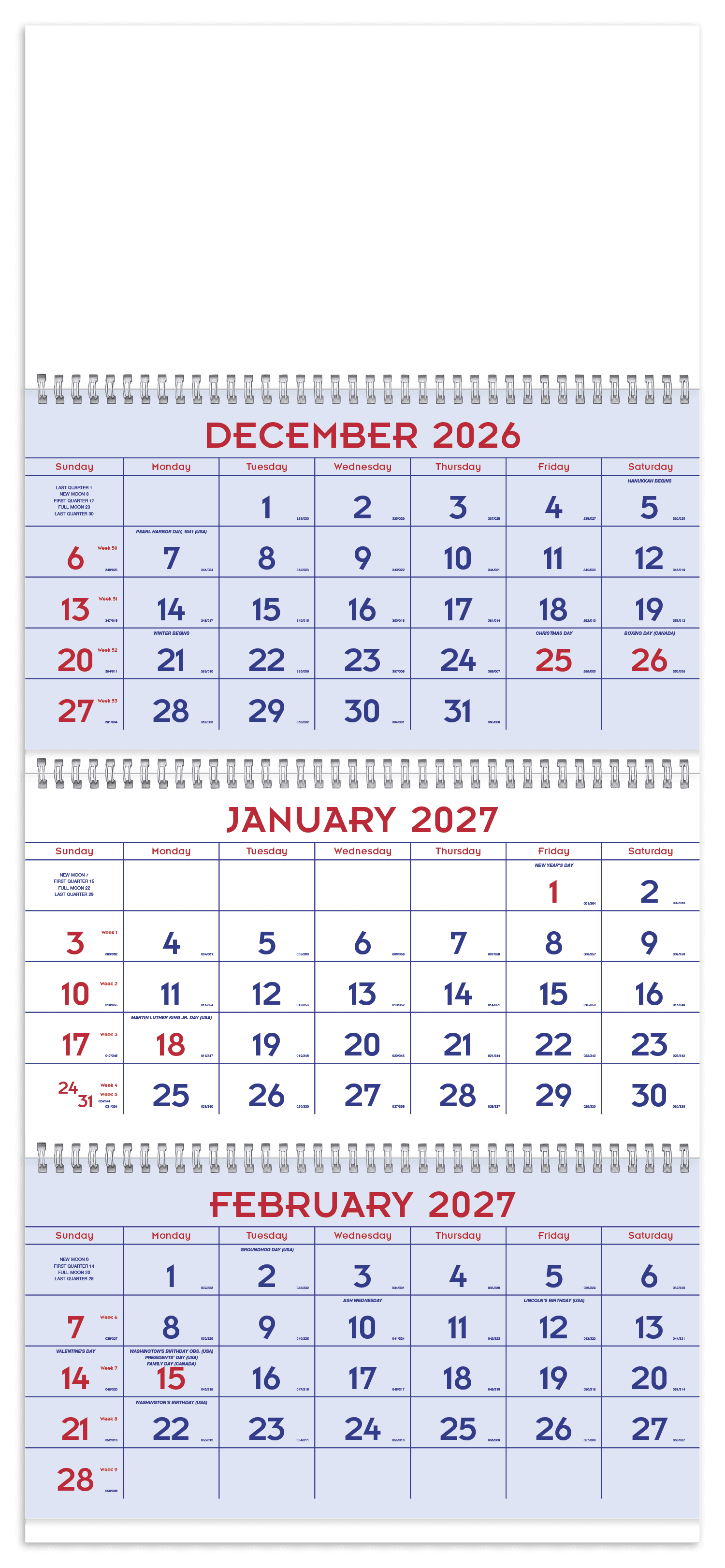 Triumph® Calendars Red & Blue Commercial Planner - Image 1