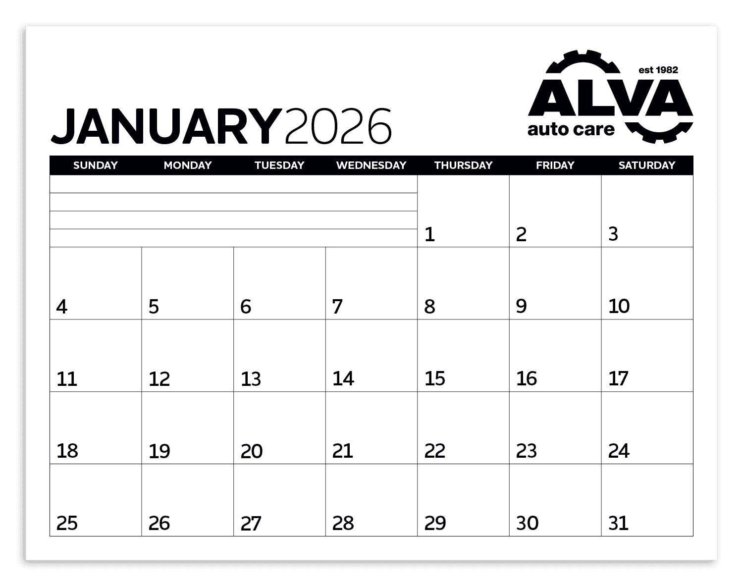 Triumph® Calendars Small Monthly Desk Pad - Black & White Calendar