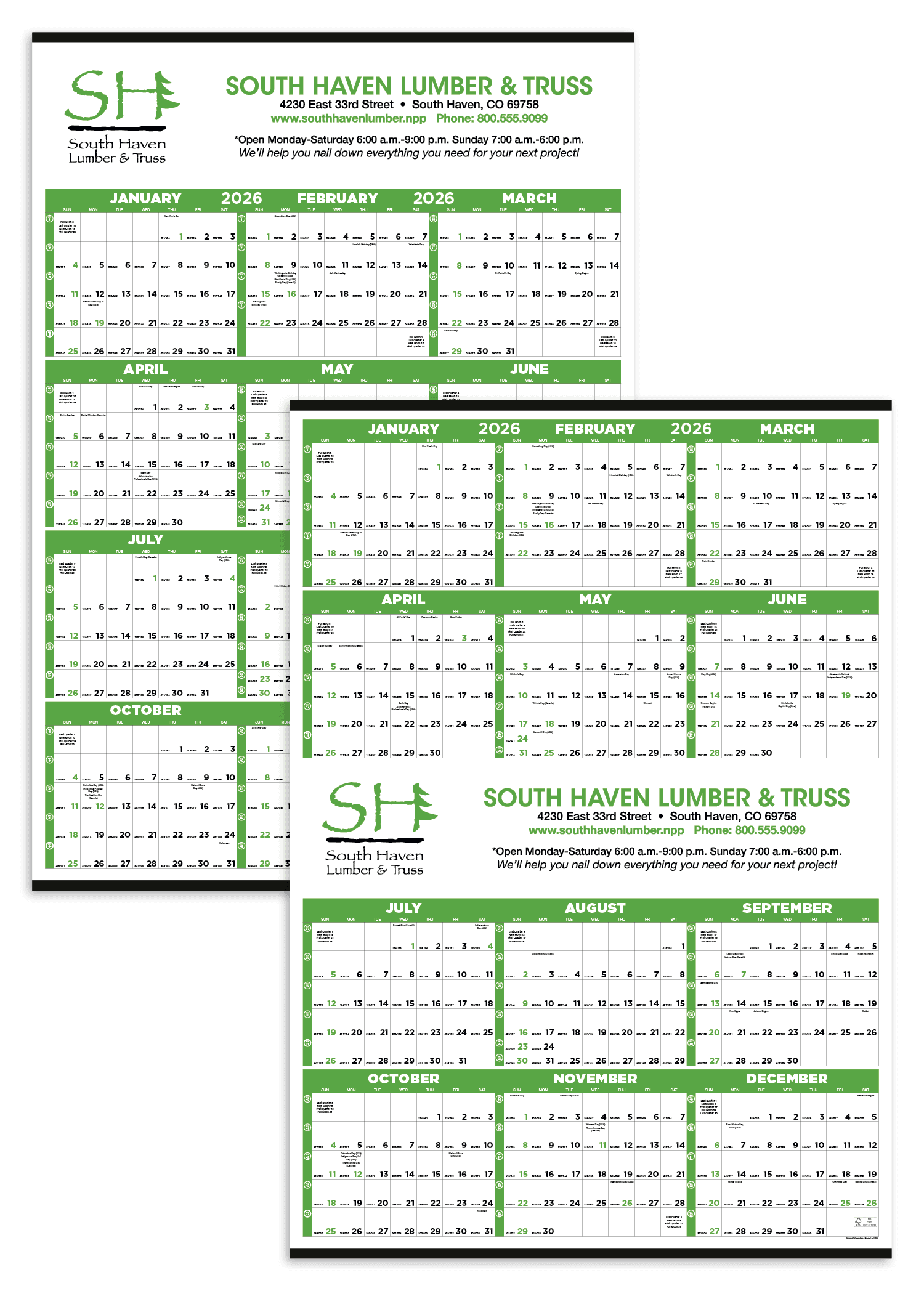 Triumph® Calendars Small Quantity Custom Span-A-Year Calendar - Image 1
