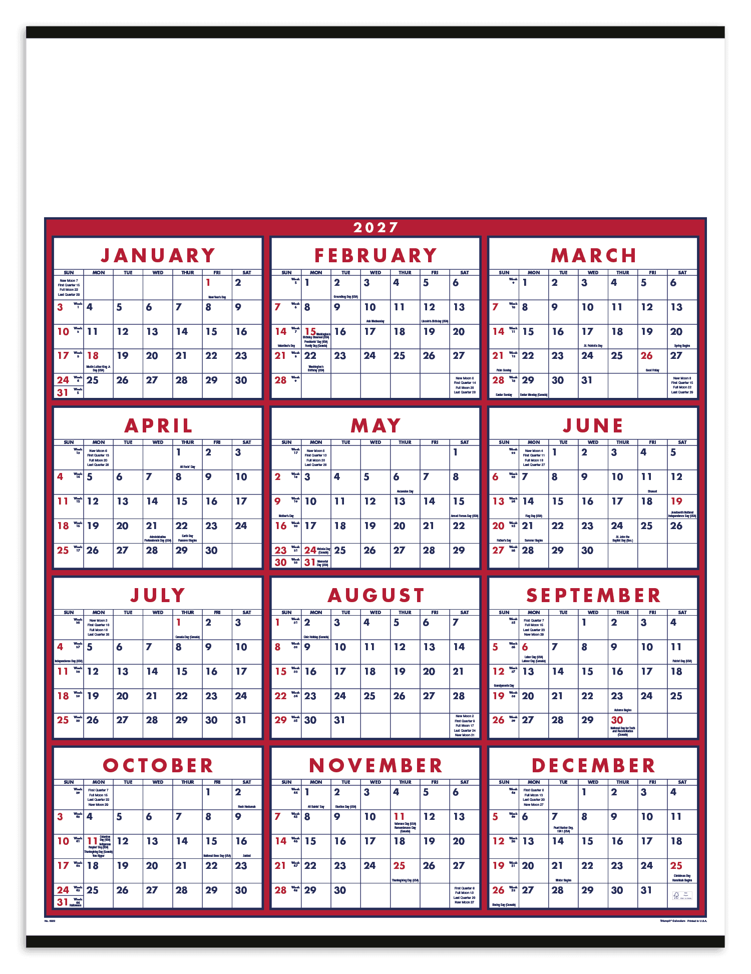 Triumph® Calendars Span-A-Year Calendar