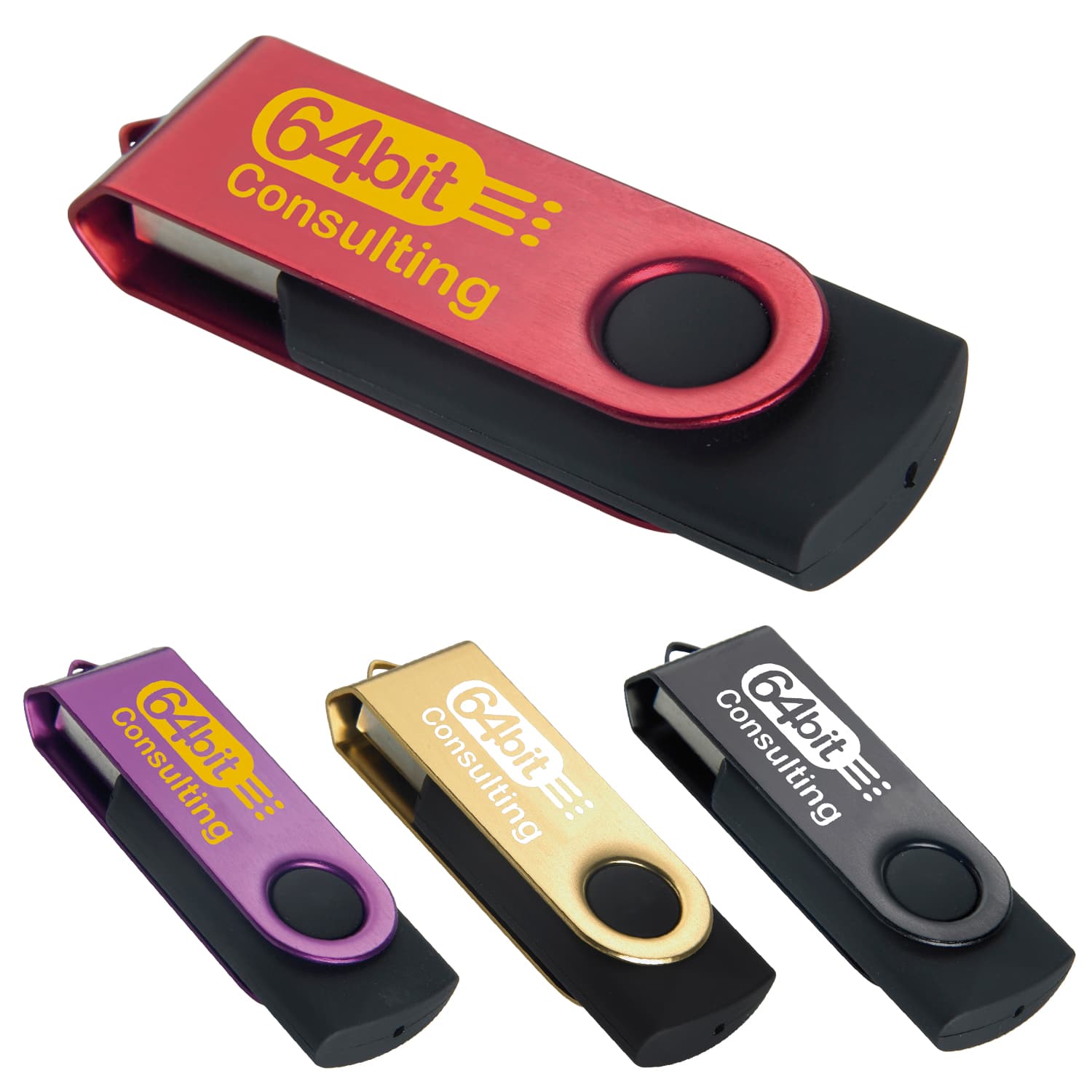 Universal Source® 1 GB Color Accent Folding USB 2.0 Flash Drive - Image 1