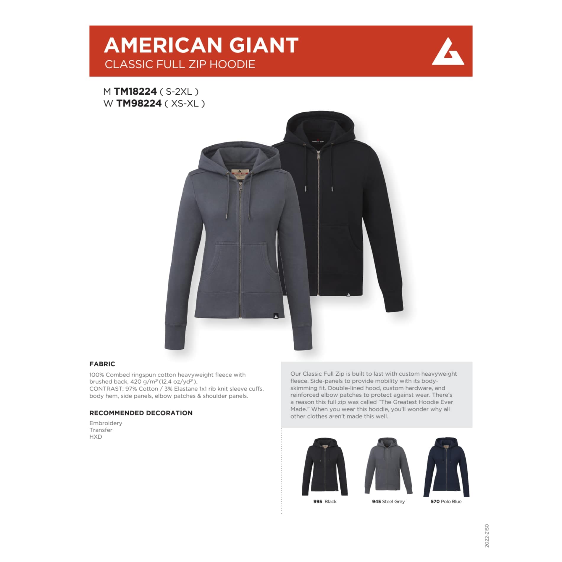 American Giant Classic Full Zip Hoody - Men's