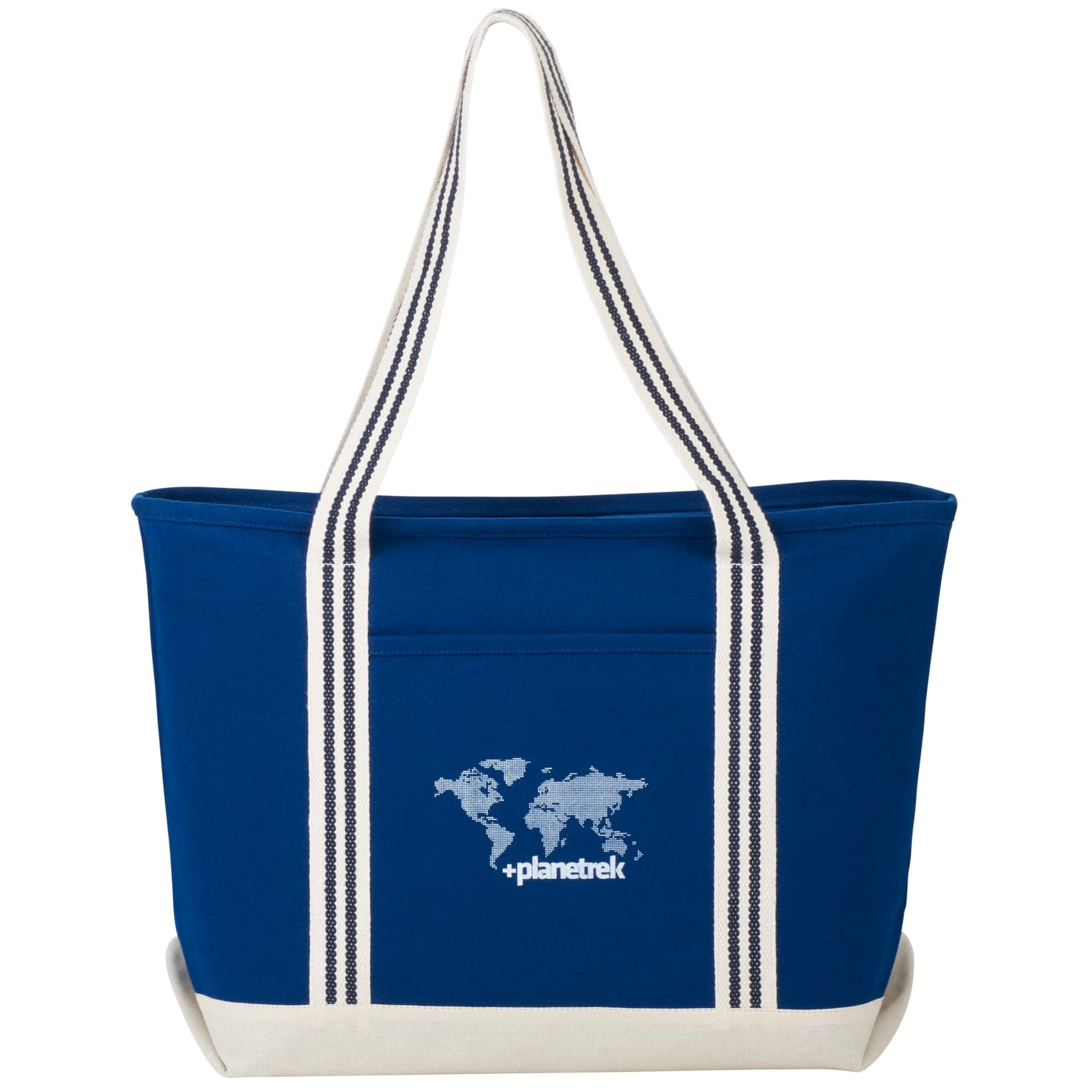 Atlantic Stripe 20oz Cotton Zippered Tote - Image 1