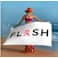 Basic Weight White Beach Towel - Image 1