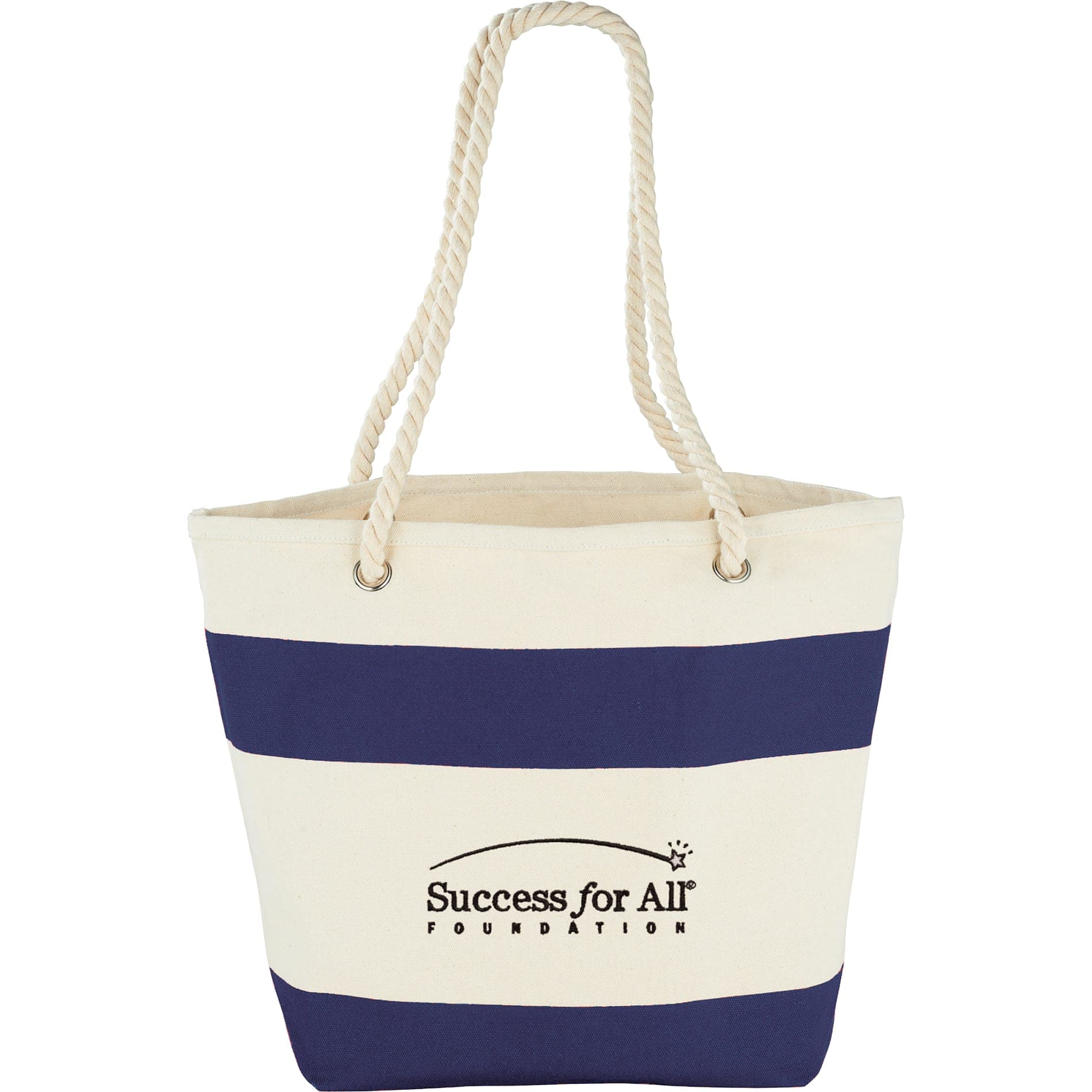 Capri Stripes 12oz Cotton Canvas Shopper Tote - Image 1