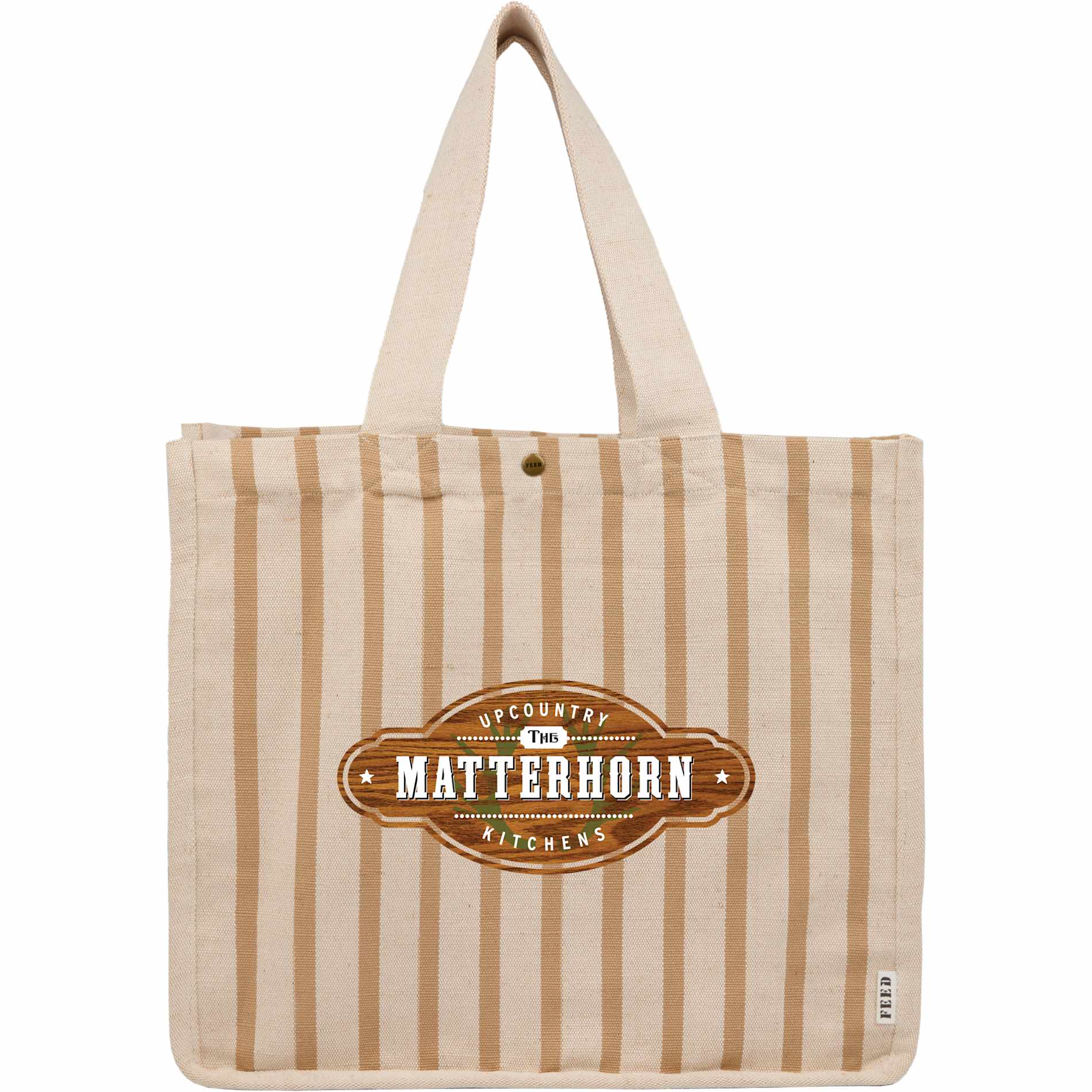 FEED Cotton and Jute Striped Tote - Image 1