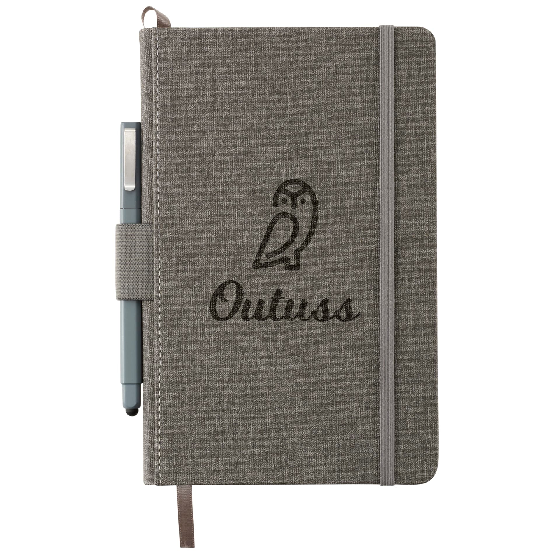 FSC® Mix 5.5" x 8.5" Heathered Hard Bound Journal - Image 1
