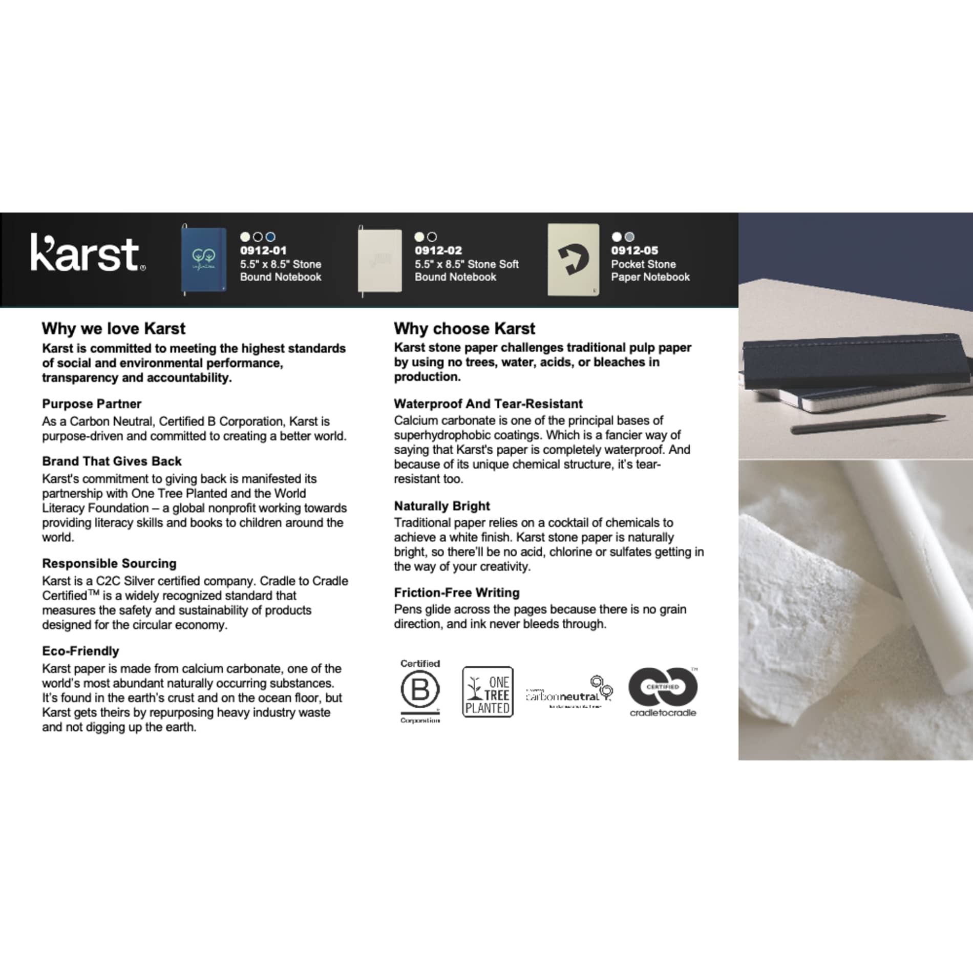 Karst 5.5" x 8.5" Stone Bound Notebook