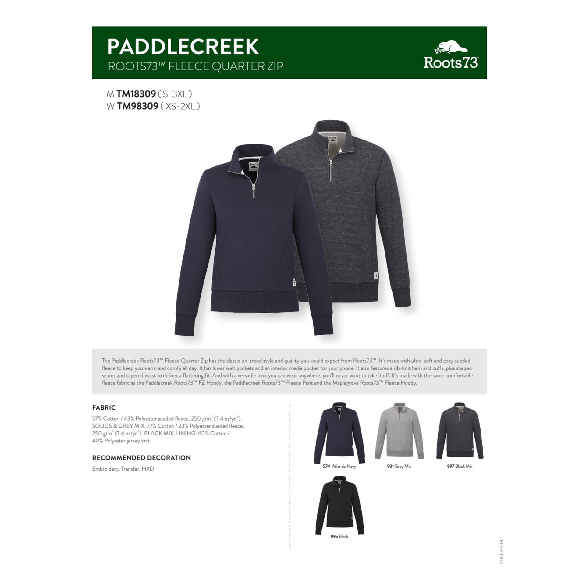 Men's PADDLECREEK Roots73 Fleece Quarter Zip - Image 1