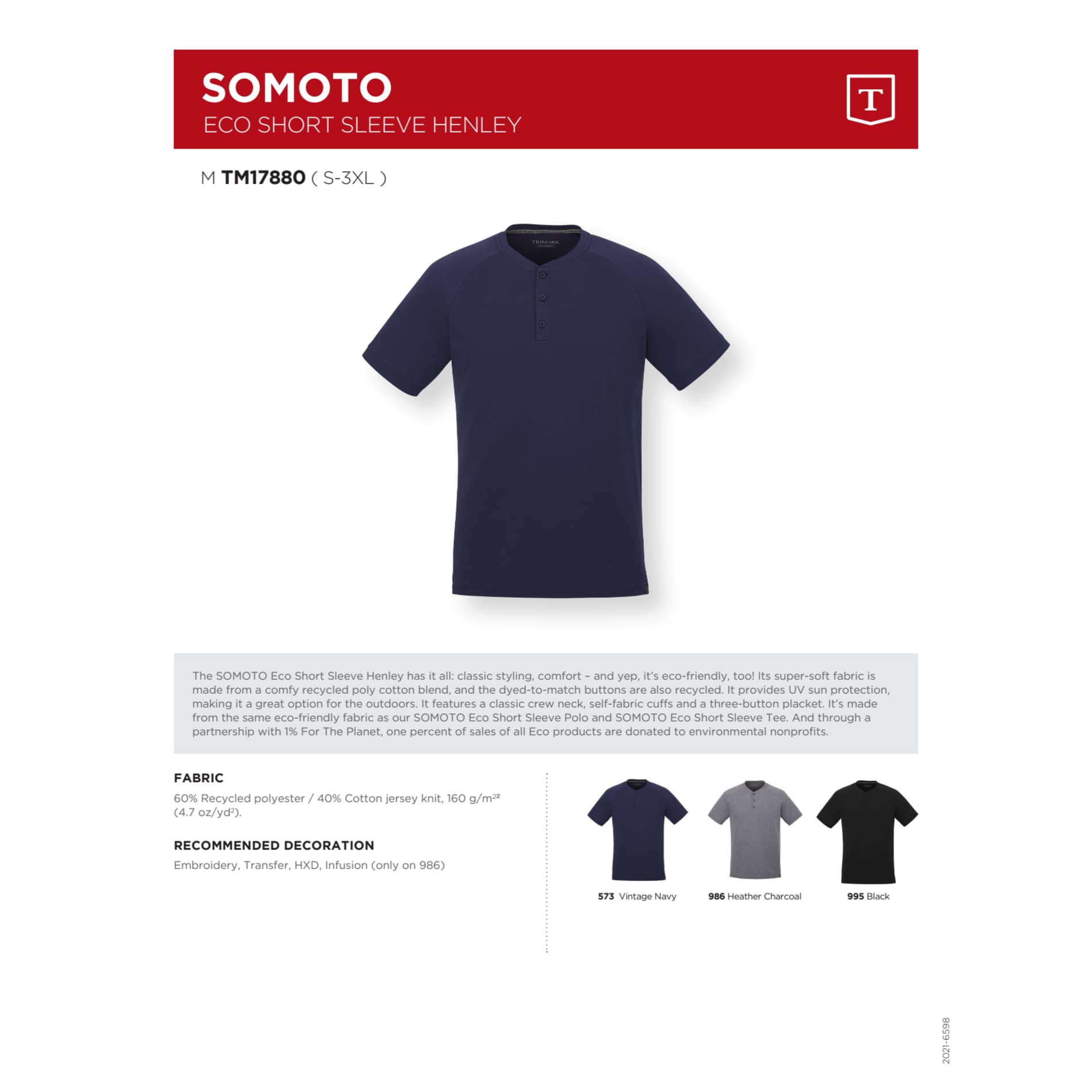Men's SOMOTO Eco Short Sleeve Henley - Image 1