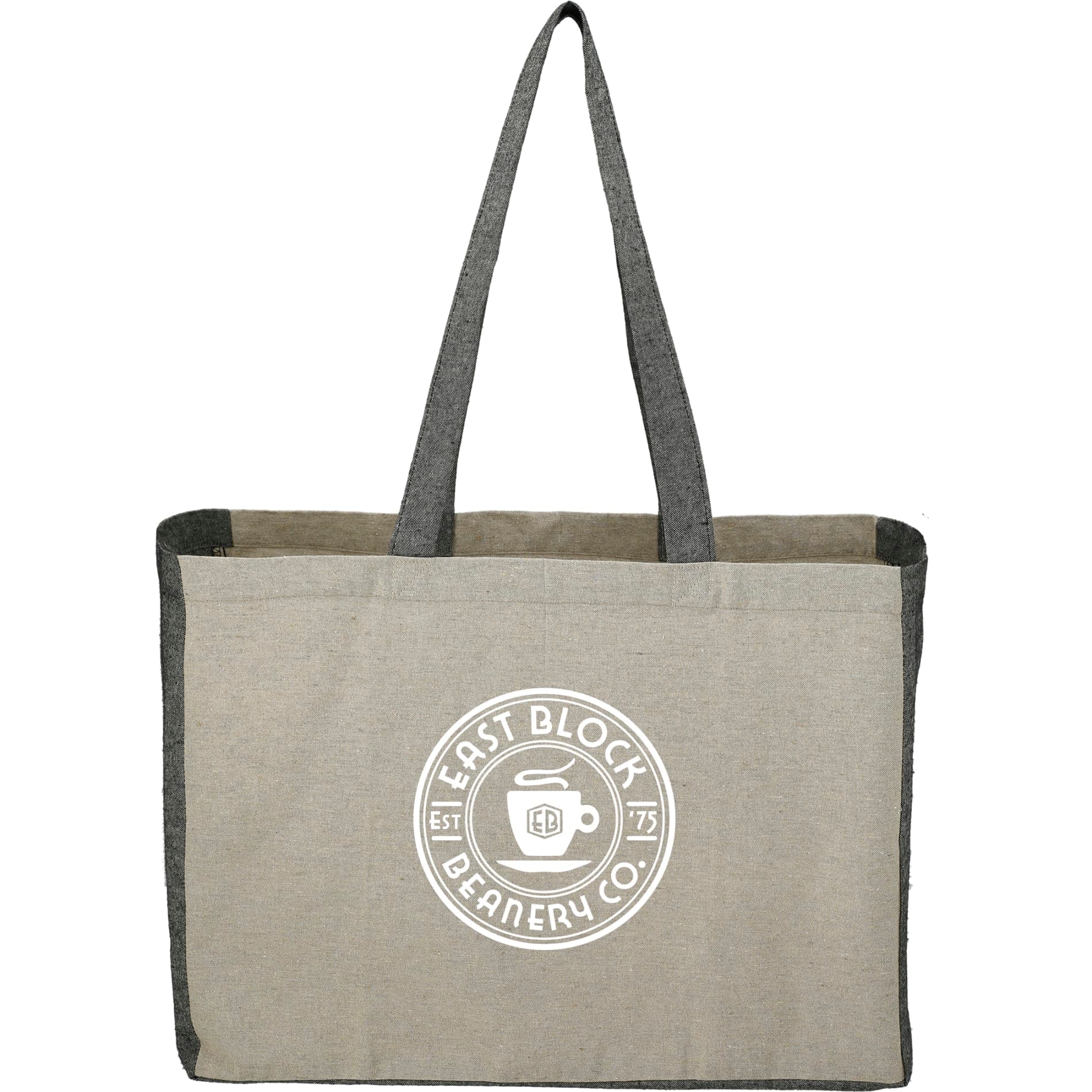 Recycled Cotton Contrast Side Shopper Tote - Image 1