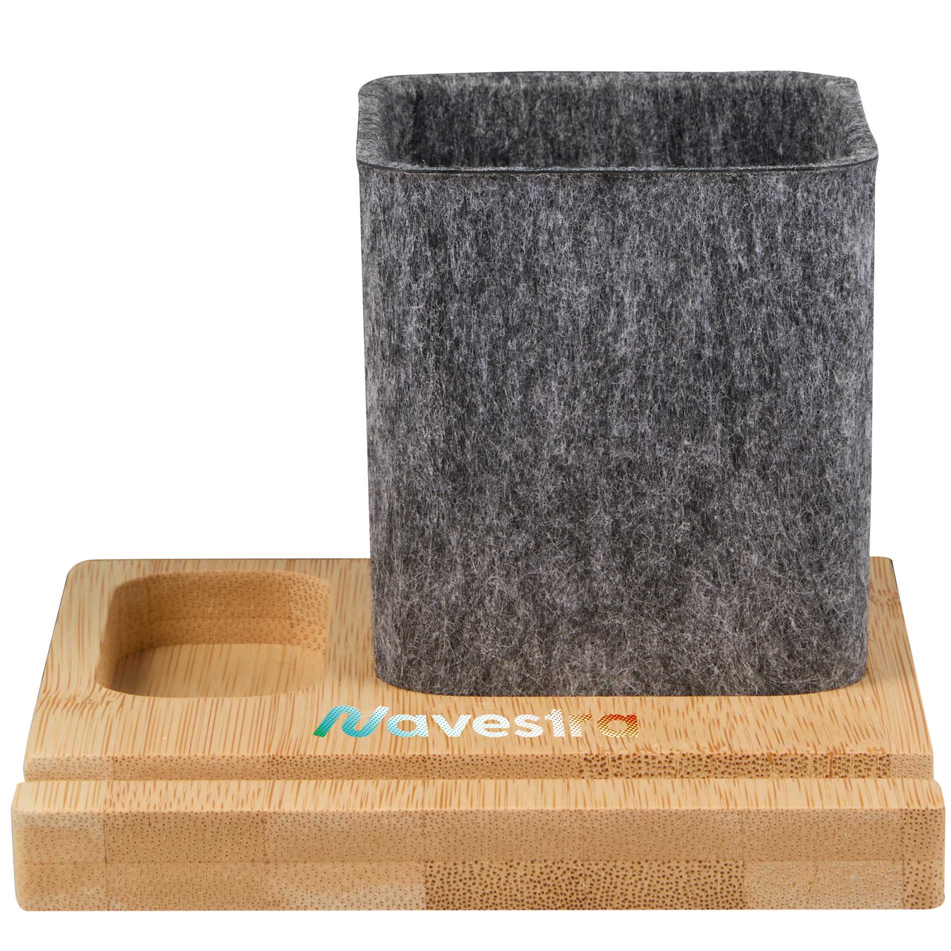 Recycled Felt & Bamboo Pen Holder - Image 1