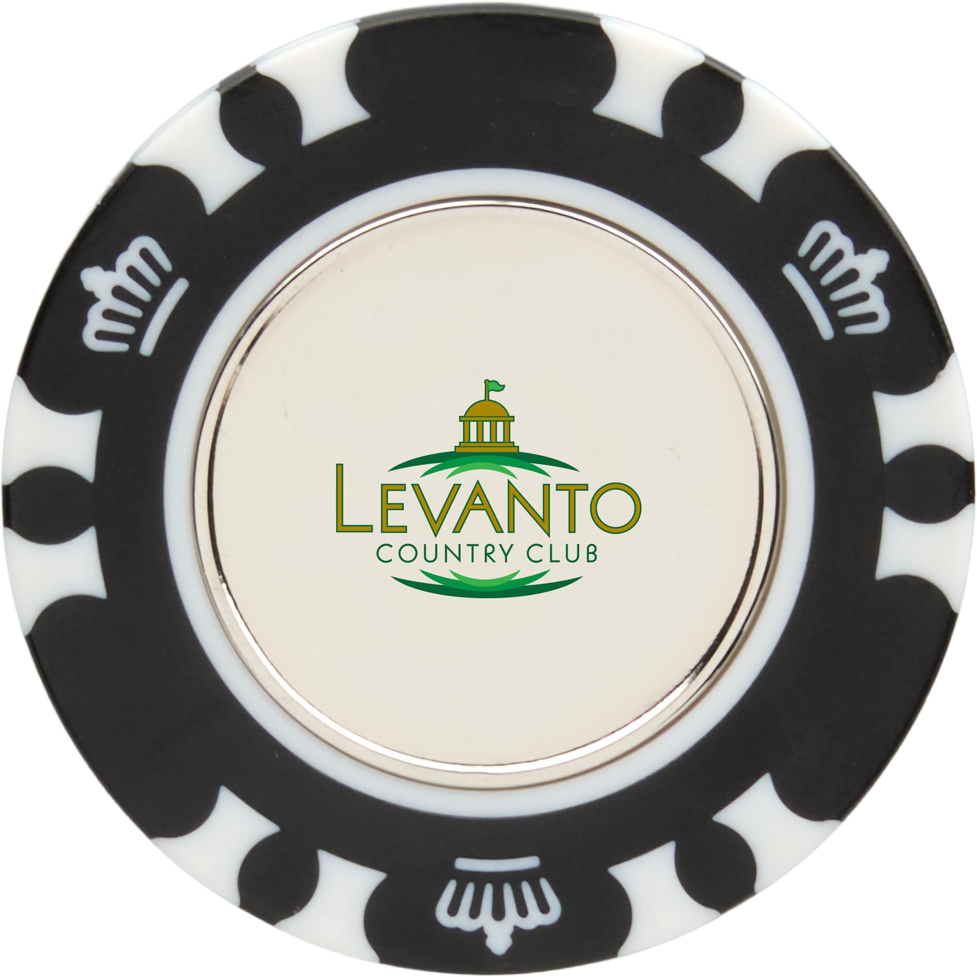 Recycled Poker Chip with Metal Ballmarker - Image 1