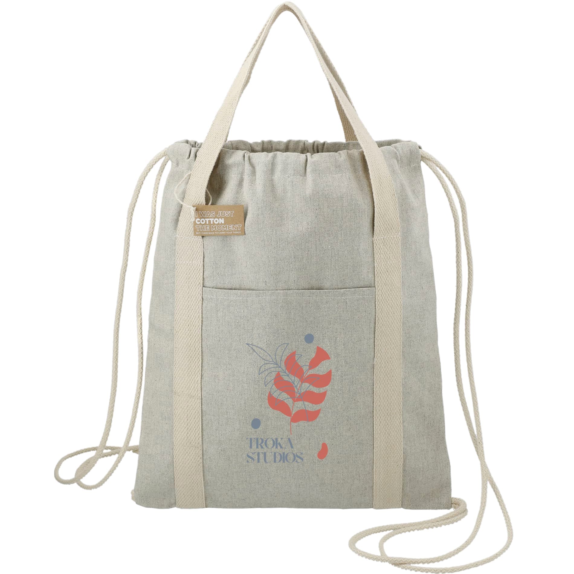 Repose 5oz. Recycled Cotton Drawstring Bag - Image 1