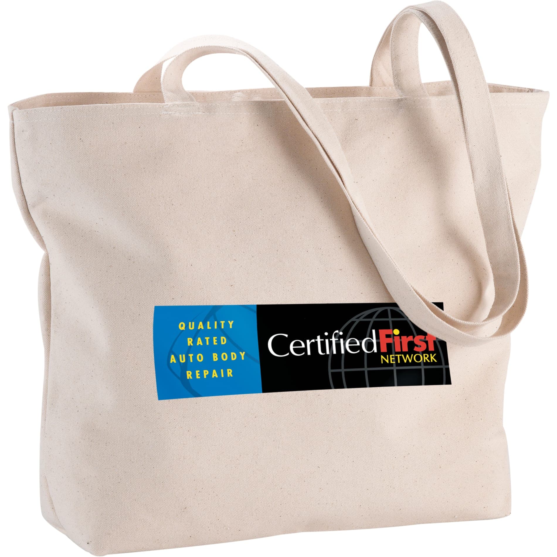 Zippered 12oz Cotton Canvas Shopper Tote - Image 1