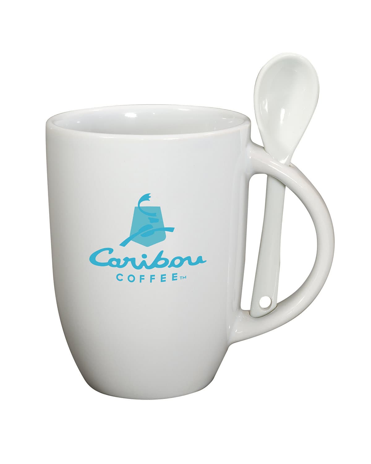 12 oz. Dapper Ceramic Mug With Spoon.