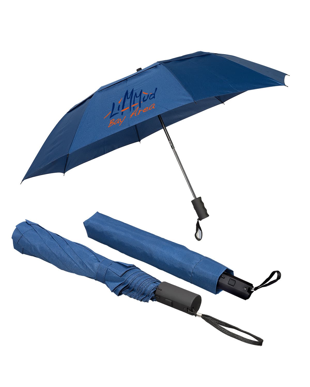44" Arc Vented Auto Open Folding Umbrella. - Image 1