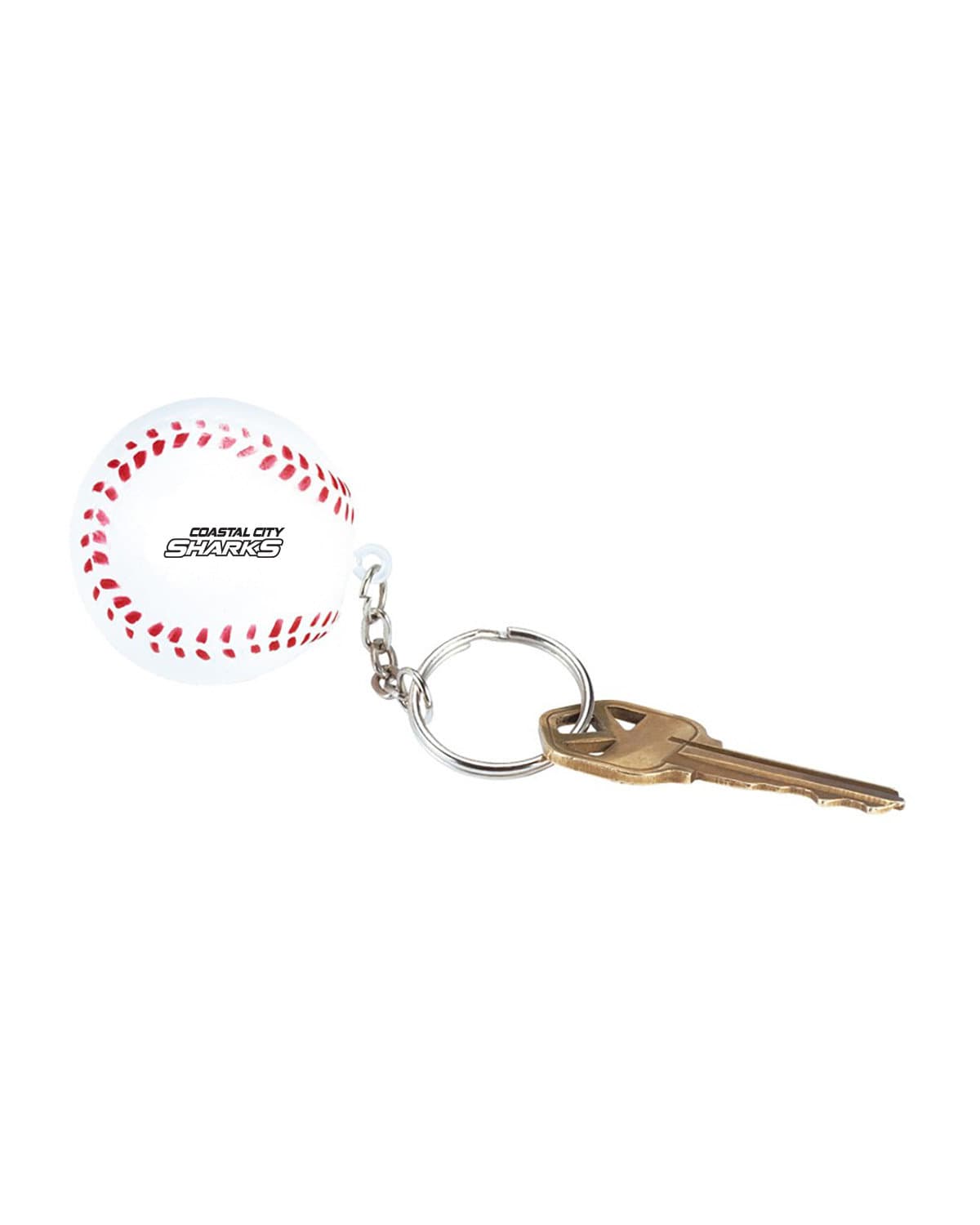 Baseball Shape Stress Ball Keychain. - Image 1