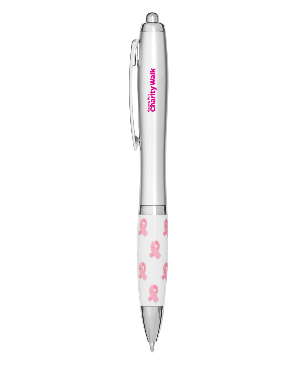 Breast Cancer Awareness Pink Ribbon Recycled ABS Ballpoint Pen. - Image 1