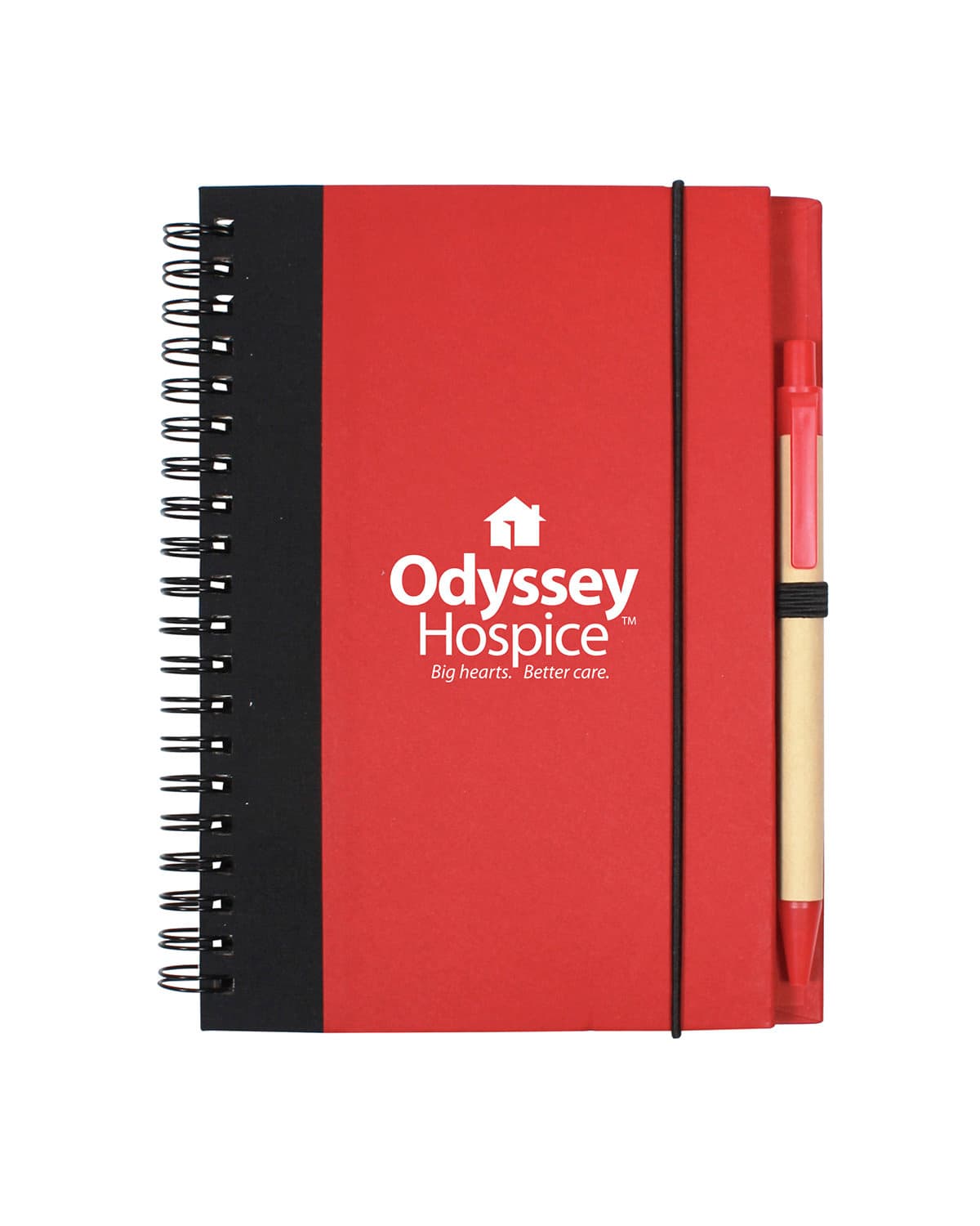 Contrast Paperboard Spiral Notebook & Pen 5.5" x 7.125". - Image 1