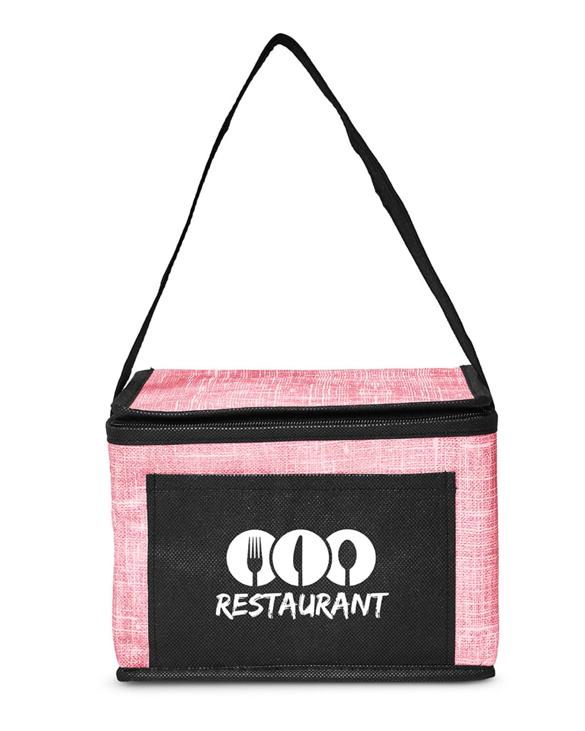 Denim Pattern Non-Woven 6-Pack Lunch Cooler Bag. - Image 1