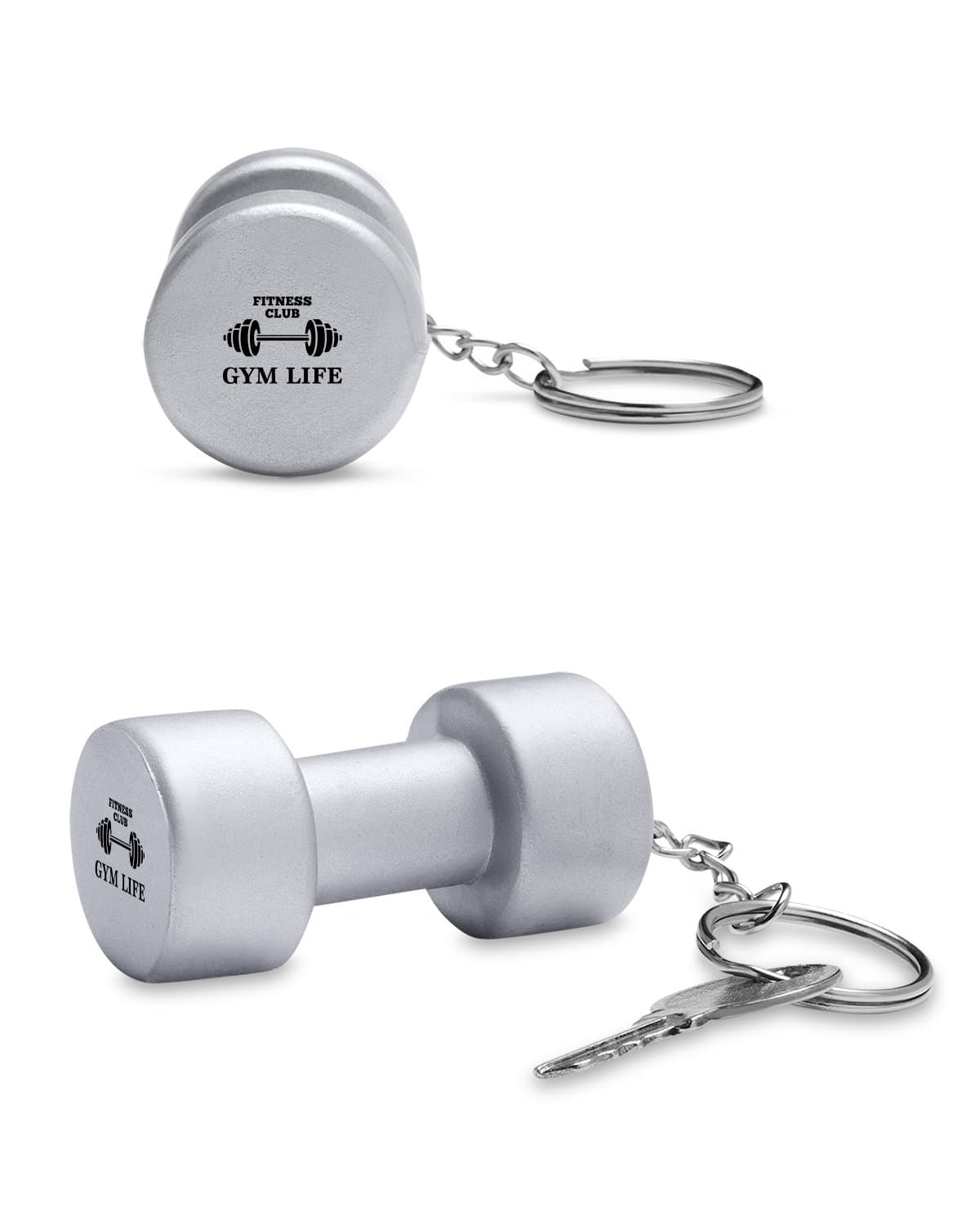 Dumbbell Shape Stress Ball Keychain. - Image 1