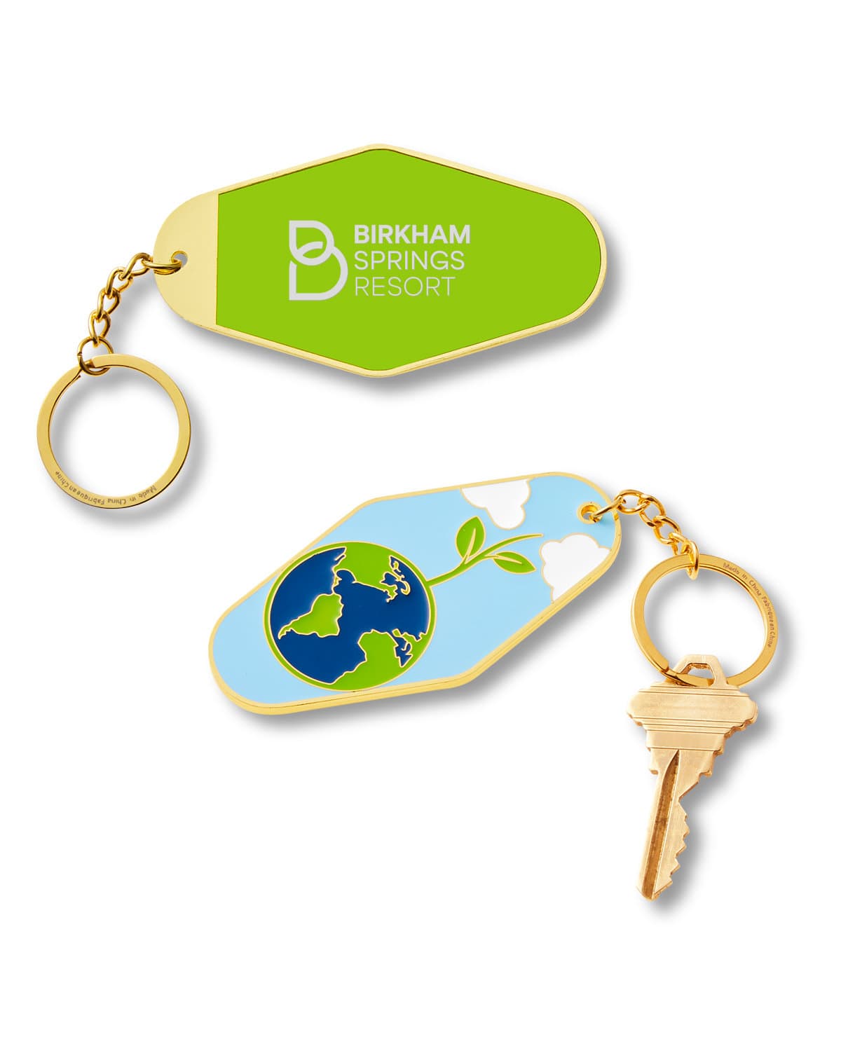 Earth Day Globe Metal Keychain. - Image 1
