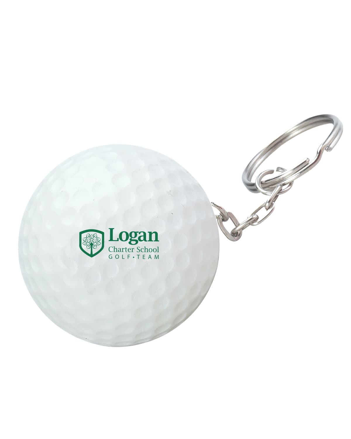 Golf Ball Shape Stress Ball Keychain. - Image 1