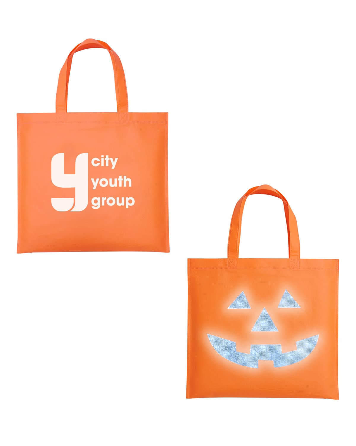 Halloween Pumpkin Reflective Tote Bag. - Image 1