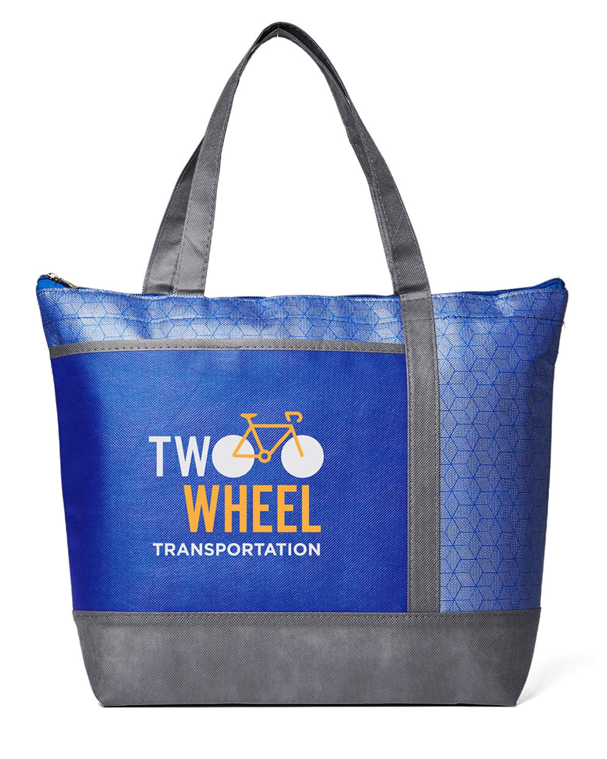 Hexagon Pattern Non-Woven Cooler Tote Bag. - Image 1