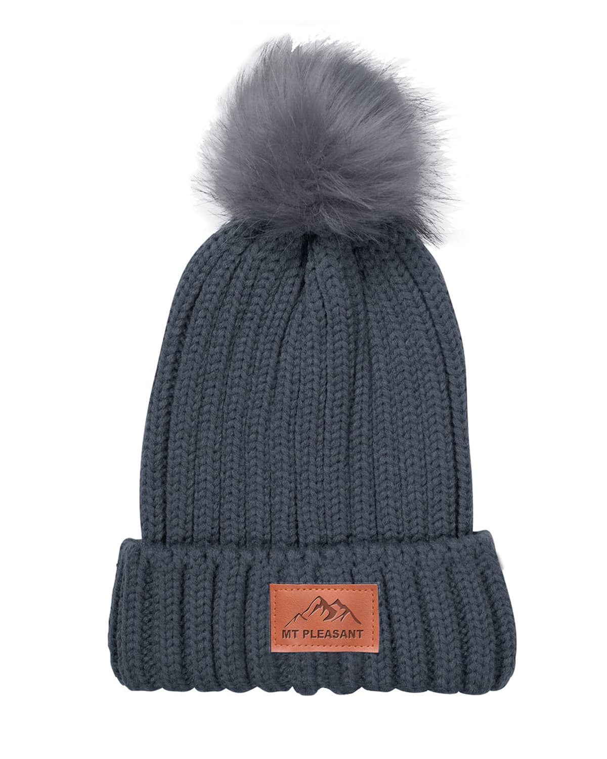 Knit Beanie With Fur Pom Pom. - Image 1