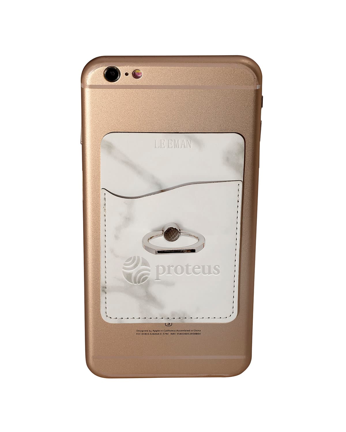 Marble Card Holder With Metal Ring Phone Stand. - Image 1