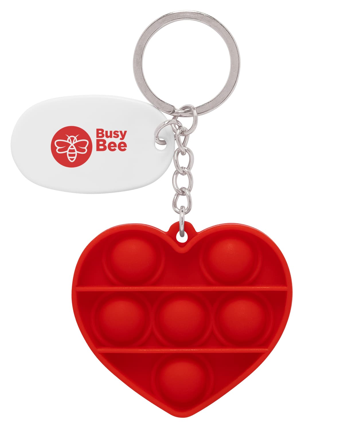 Push Pop Bubble Heart Fidget Sensory Keychain. - Image 1