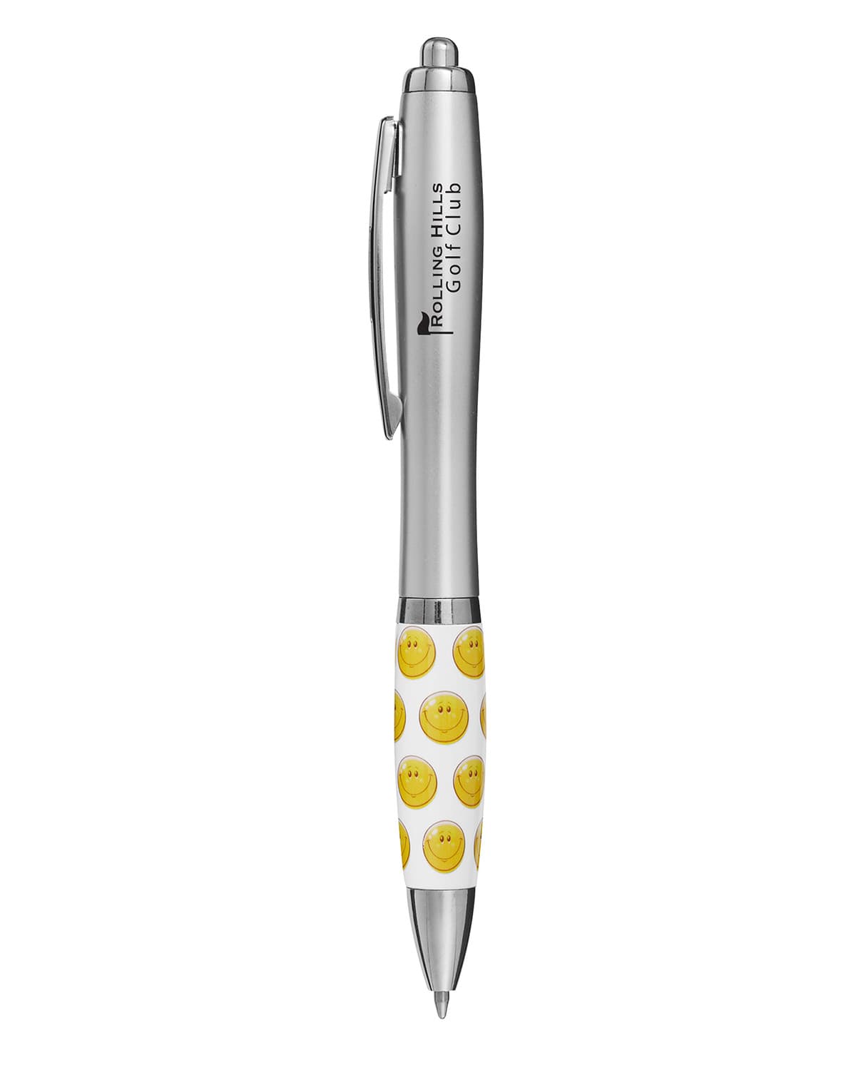 Smiley Happy Face Recycled ABS Ballpoint Pen. - Image 1