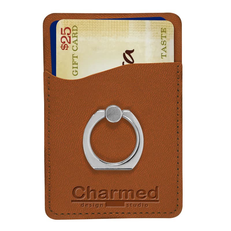 Tuscany Card Holder with Metal Ring Phone Stand. - Image 1